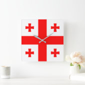 Georgia Flag Vierkante Klok (Huis)