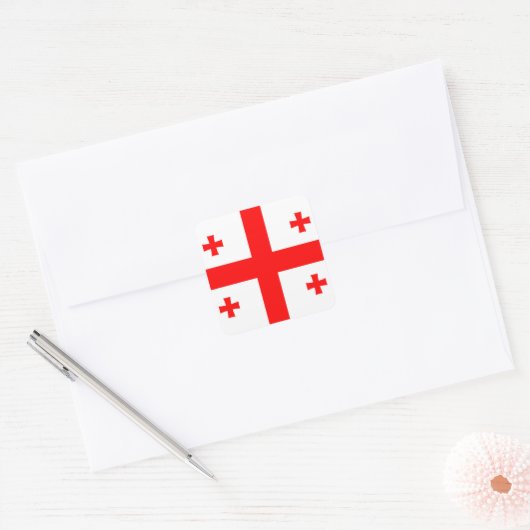 Georgia Flag Vierkante Sticker (Envelop)