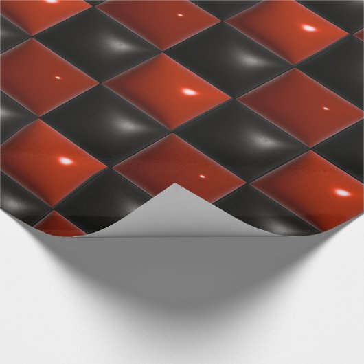 Georgia Football Kleuren Rood en Zwart Checkerboar Cadeaupapier (Hoek)