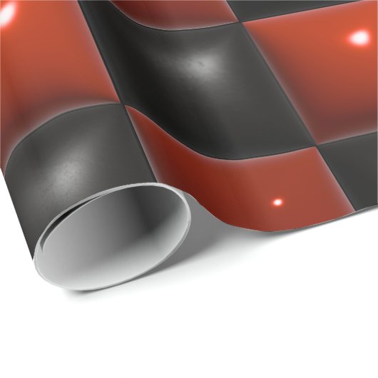 Georgia Football Kleuren Rood en Zwart Checkerboar Cadeaupapier (Rol Hoek)