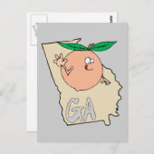 Georgia GA Cartoon Map met grappige glimlachende p Briefkaart (Voorkant / Achterkant)
