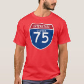 Georgia GA I-75 Interstate Highway Shield - T-shirt (Voorkant)
