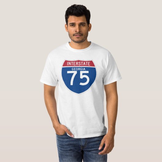Georgia GA I-75 Interstate Highway Shield - T-shirt (Voorkant volledig)