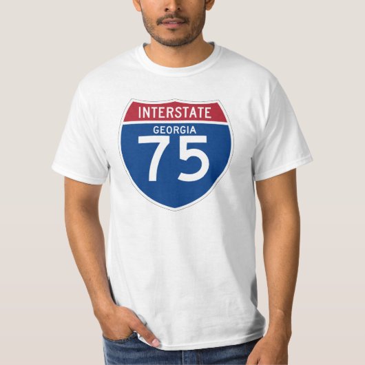 Georgia GA I-75 Interstate Highway Shield - T-shirt (Voorkant)