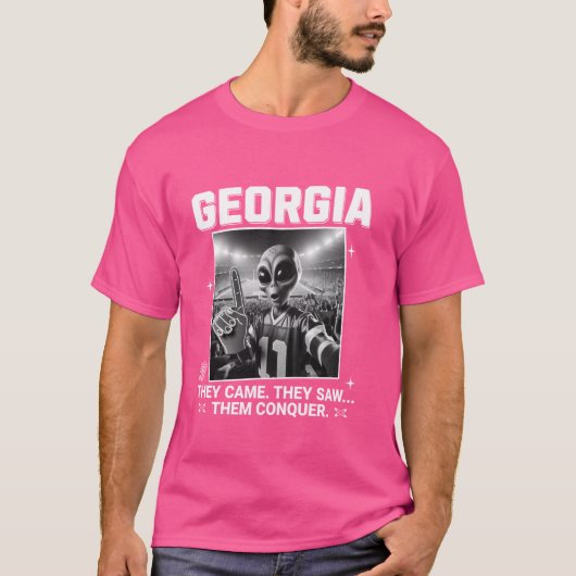 Georgia Game Day Alien Funny UFO State Pride Georg T-shirt (Voorkant)