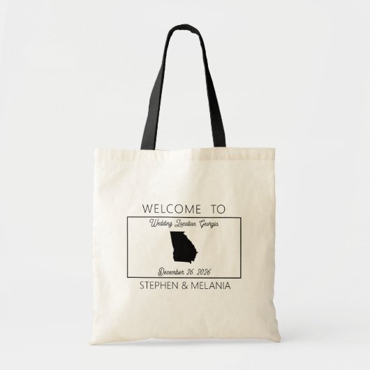 Georgia gasten welkom bruiloft tote bag (Voorkant)