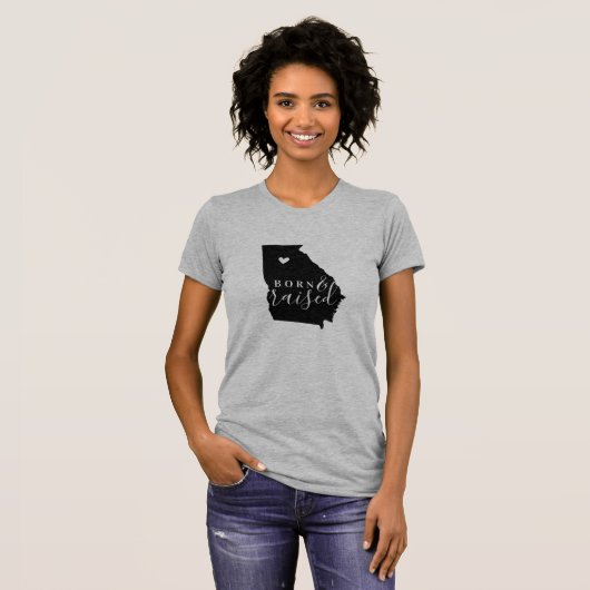 Georgia Geboren en getogen T-shirt (Voorkant volledig)