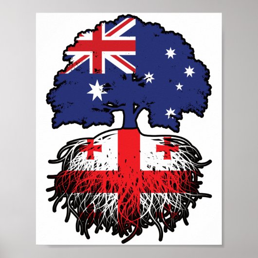 Georgia Georgian Australian Australia Tree Roots Poster (Voorkant)
