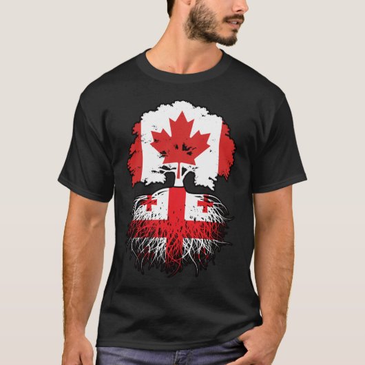 Georgia Georgian Canada Tree Roots Flag T-shirt (Voorkant)