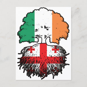 Georgia Georgian Irish Ireland Tree Roots Flag Briefkaart