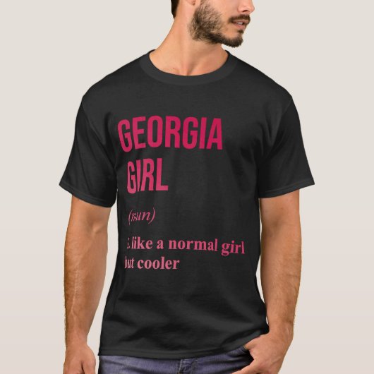 Georgia Girl Pink State GA Woman T-shirt (Voorkant)