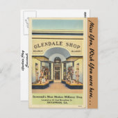 Georgia, Glendale Millinery Shop Briefkaart (Voorkant / Achterkant)