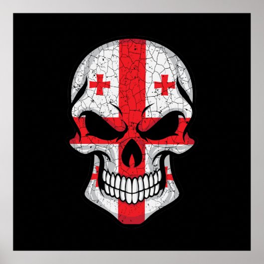 Georgia glimlachende schedel vlag poster (Voorkant)