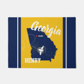 Georgia Gold en marine Deurmat (Voorkant)