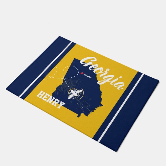 Georgia Gold en marine Deurmat (Schuin)
