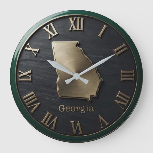 Georgia Gold State Map Grote Klok (Voorkant)