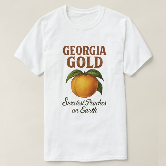 Georgia Gouden zoetste perziken op aarde T-shirt (Design voorkant)