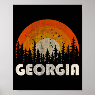 Georgia - grappige natuur vintage wandelen 60s 70s poster