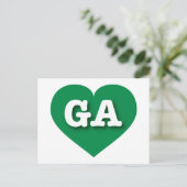 Georgia Green Heart - Ik hou van GA Briefkaart (Staand voorkant)