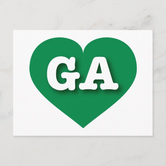 Georgia Green Heart - Ik hou van GA Briefkaart (Voorkant)
