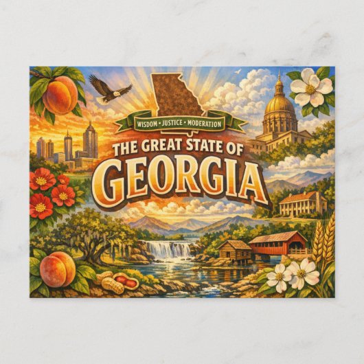 Georgia Greetings Postcard Briefkaart (Voorkant)