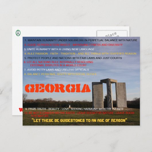 Georgia Guidestone-postkaart Briefkaart (Voorkant / Achterkant)