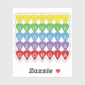 Georgia Hartpatroon Regenboog Sticker (Vel)