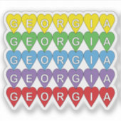 Georgia Hartpatroon Regenboog Sticker (Voorkant)