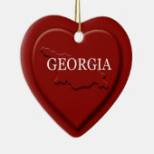 Georgia Heart Map kerstversiering Keramisch Ornament (Rechts)