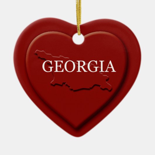 Georgia Heart Map kerstversiering Keramisch Ornament (Voorkant)