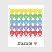 Georgia Heart Pattern Rainbow Sticker (Vel)