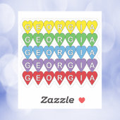 Georgia Heart Pattern Rainbow Sticker