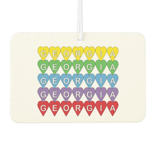Georgia Hearts Rainbow Luchtverfrisser (Voorkant)