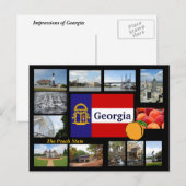 Georgia Het Peach State Briefkaart (Voorkant / Achterkant)