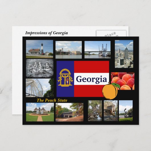 Georgia Het Peach State Briefkaart (Voorkant / Achterkant)