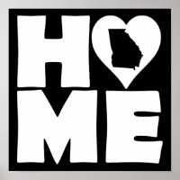 Georgia Home Heart State Poster Sign