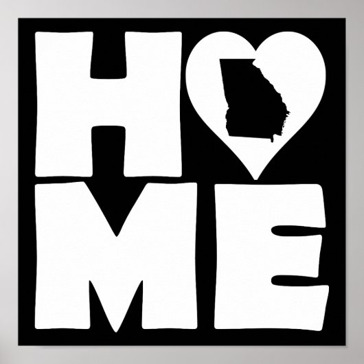 Georgia Home Heart State Poster Sign (Voorkant)