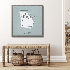 Georgia Home State Hondenliefhebber Pixerstick Sti Canvas Afdruk