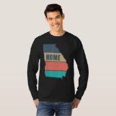 Georgia Home State Retro Peach Shape Skyline T-shirt (Voorkant volledig)
