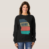 Georgia Home State Retro Peach Shape Skyline Trui (Voorkant volledig)