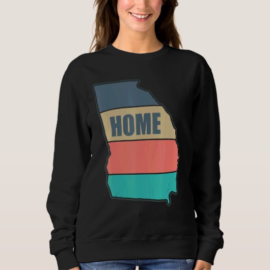 Georgia Home State Retro Peach Shape Skyline Trui (Voorkant)