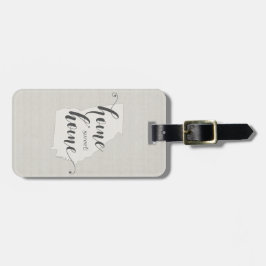 Georgia - Home Sweet Home burlap-look Bagagelabel