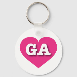 Georgia Hot Pink Heart - Ik hou van GA Sleutelhanger