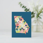 Georgia Illustrated Map Briefkaart (Staand voorkant)