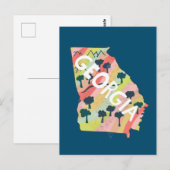 Georgia Illustrated Map Briefkaart (Voorkant / Achterkant)