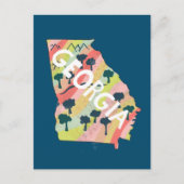 Georgia Illustrated Map Briefkaart (Voorkant)