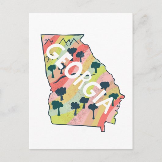 Georgia Illustrated Map Briefkaart (Voorkant)