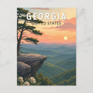 Georgia Illustratie Reis Kunst Vintage Briefkaart