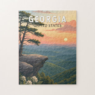 Georgia Illustratie Reis Kunst Vintage Legpuzzel