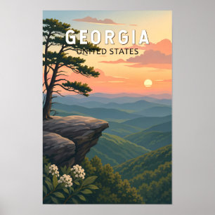 Georgia Illustratie Reis Kunst Vintage Poster